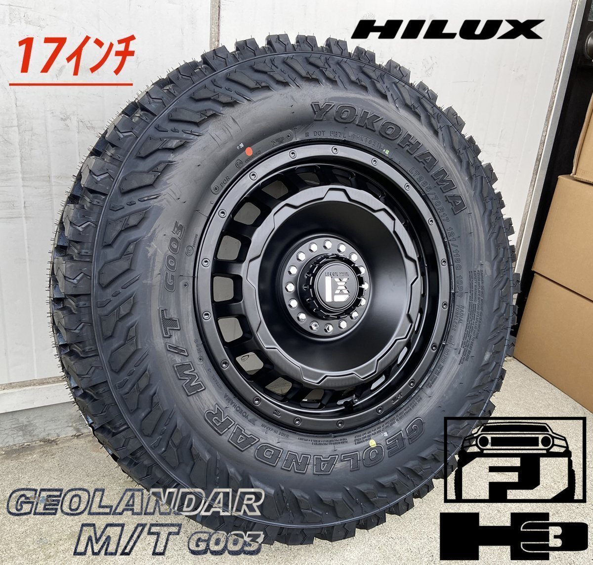 プラド ハイラックス サーフ FJ H3 LEXXEL SwaGGer ヨコハマ ジオランダー MT G003 265/70R17 285/70R17 タイヤホイール17インチ拍卖