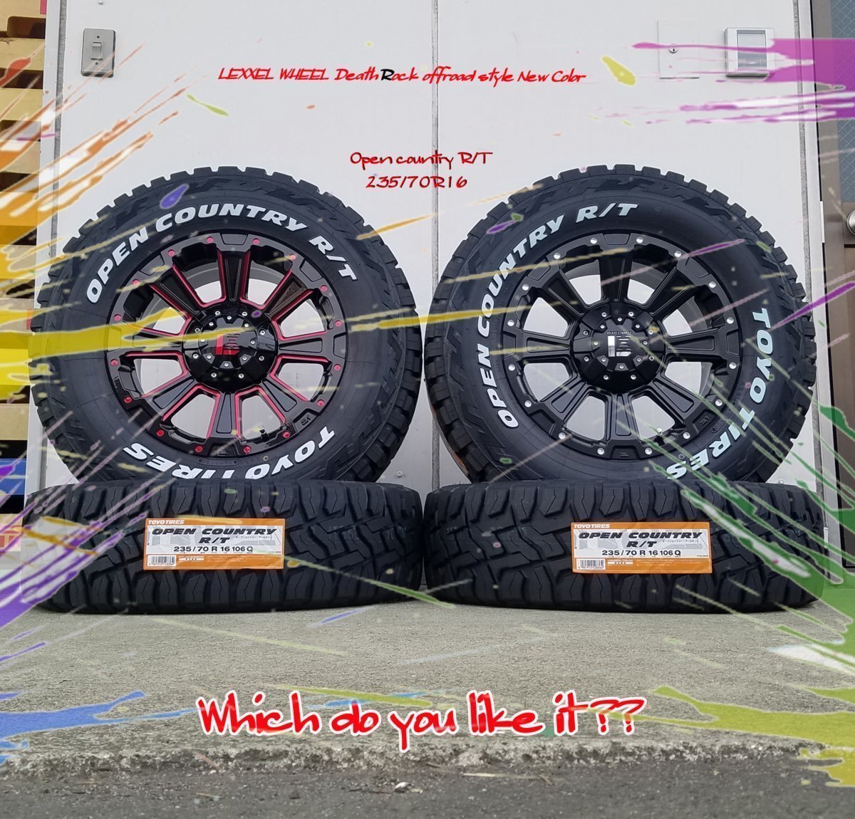 LEXXEL【DeathRock】デリカD5 エクストレイル RAV4 CX5 ヴァンガード 16インチ トーヨー オープンカントリー RT 235/70R16 ホワイトレター拍卖