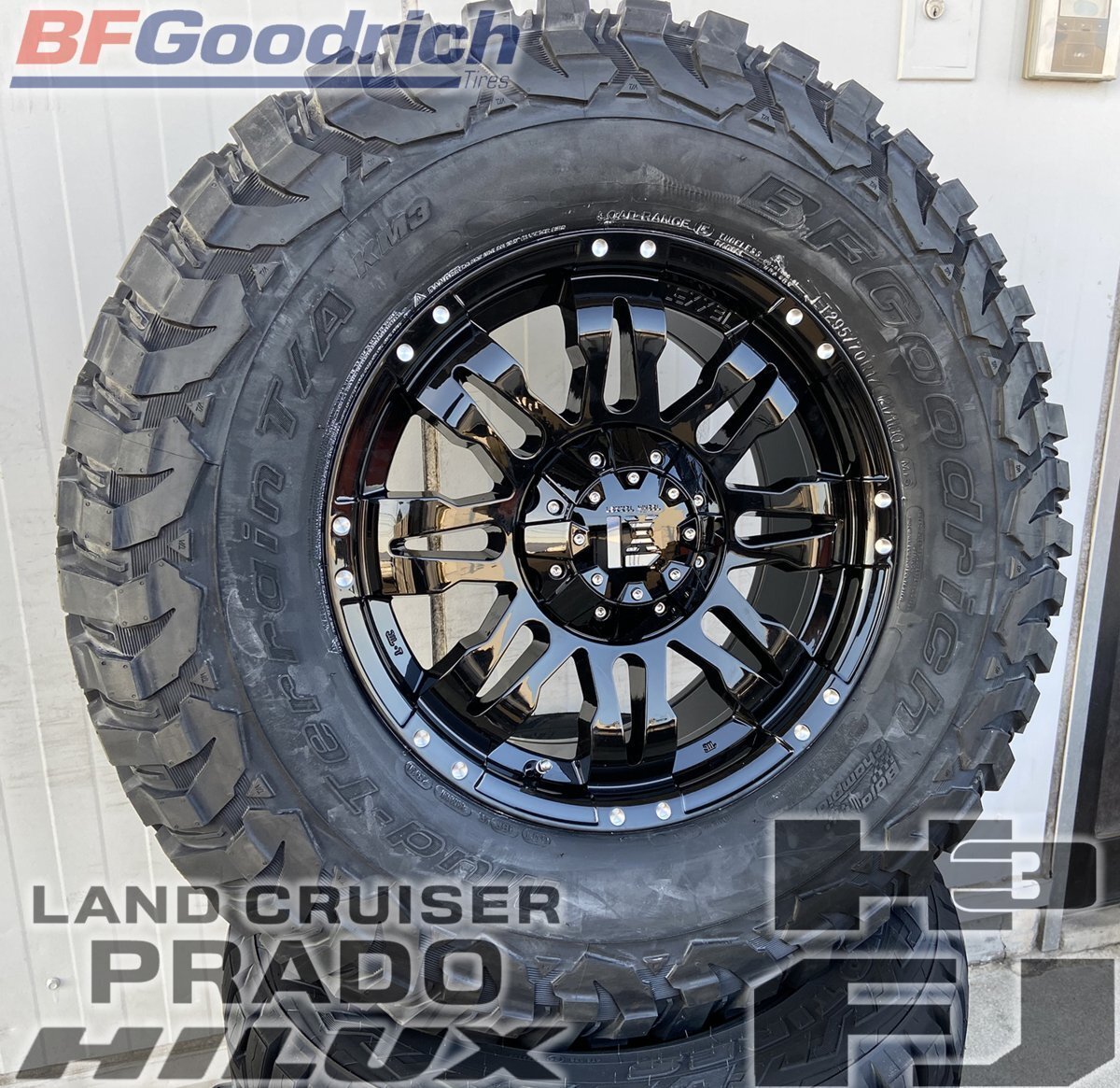120 150 プラド FJ サバーバン タホ H3 ハイラックス サーフ タイヤホイール 17インチ Balano BF グッドリッチ KM3 285/70R17 265/70R17拍卖