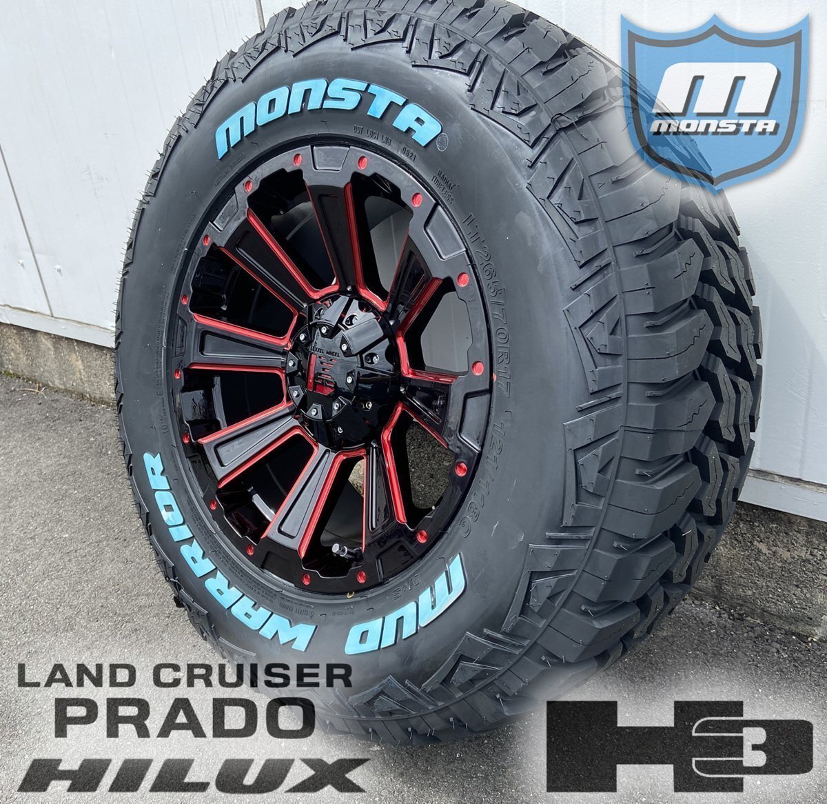 150 120 プラド サーフ ハイラックス H3 FJ MONSTA MUDWARRIOR 265/65R17 265/70R17 DeathRock 17インチ拍卖