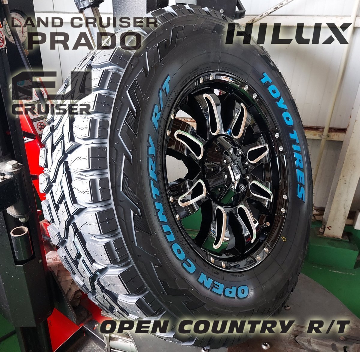 プラド ハイラックス サーフ FJ H3トーヨー オープンカントリー RT 265/65R17 265/70R17 285/70R17 タイヤホイール17インチ ホワイトレター拍卖