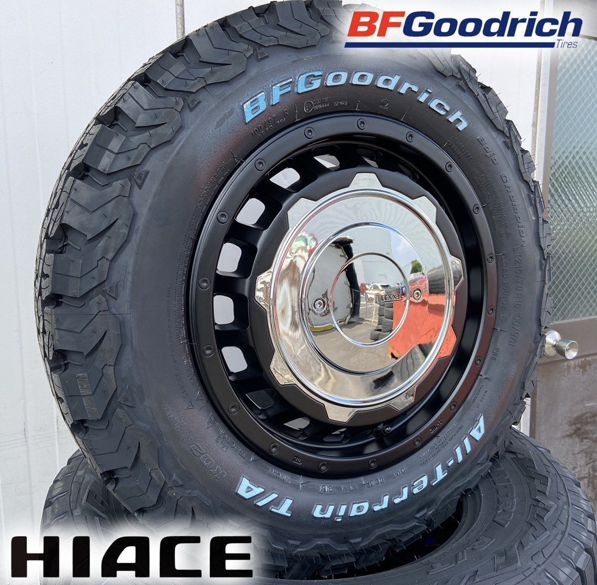 おすすめ 200系ハイエース HIACE LEXXEL SwaGGer Old style BF グッドリッチオールテレン KO2 215/70R16 16インチ タイヤホイールセット拍卖