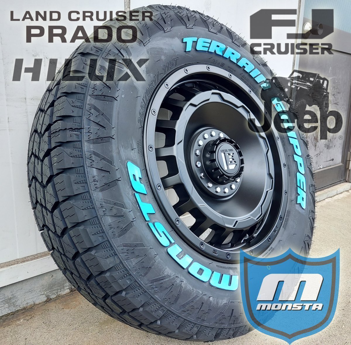 JL JK ラングラー LEXXEL SwaGGer MONSTA TERRAIN GRIPPER 265/65R17 265/70R17 285/70R17 タイヤホイール17インチ ホワイトレター拍卖