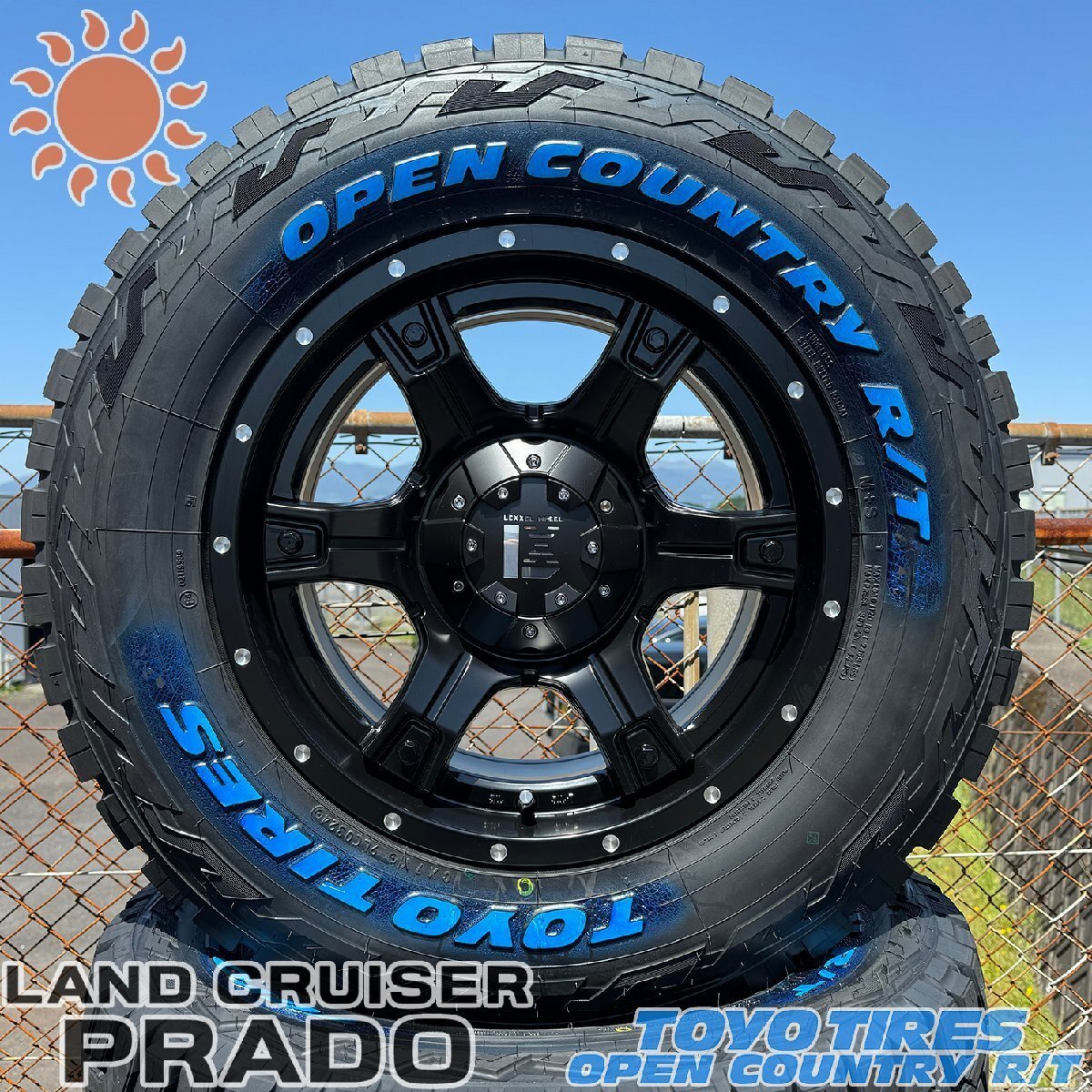 プラド(120系,150系)17インチ タイヤホイール 4本セット トーヨー オープンカントリーRT 265/70R17 285/70R17 ホワイトレター OutLaw拍卖