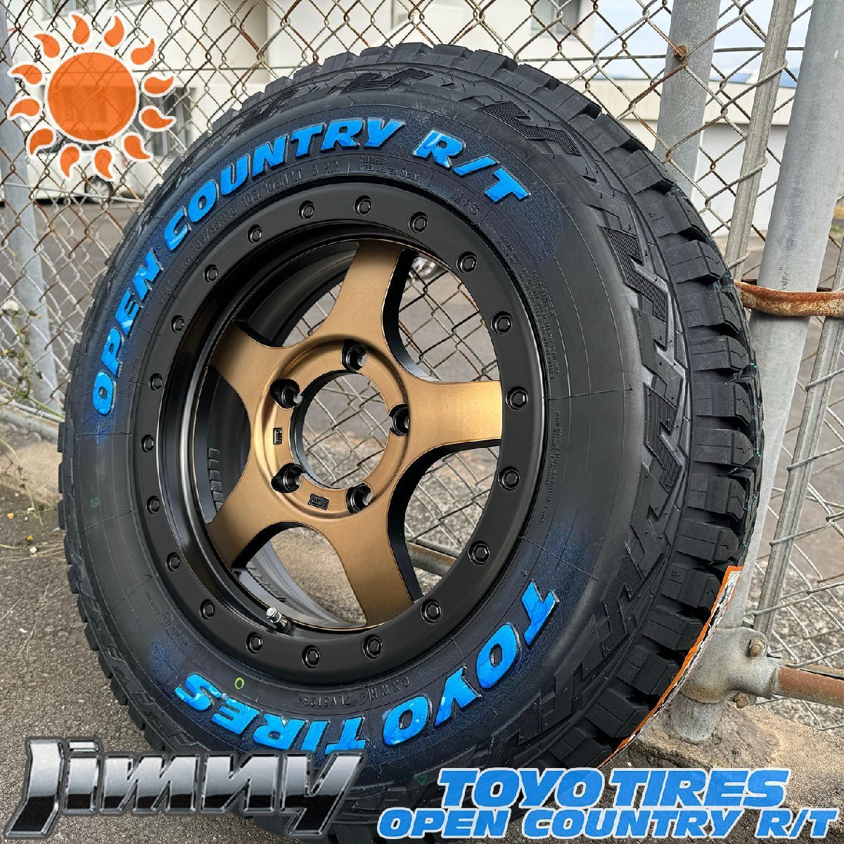 ジムニー JB64 JB23 JA12 JA11 タイヤホイールセット 4本セット 16インチ トーヨー オープンカントリー RT 185/85R16 ホワイトレター BDX05拍卖