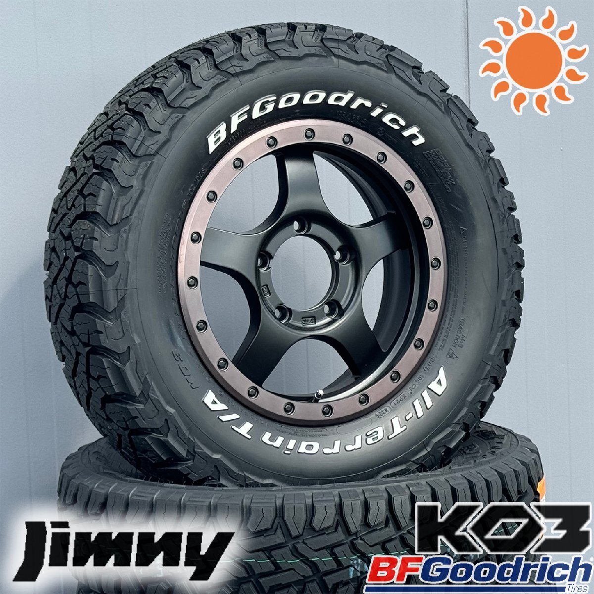 ジムニー JB64 JB23 タイヤホイールセット 16インチ BF Goodrich AT KO3 175/80R16 ホワイトレター BDX05拍卖