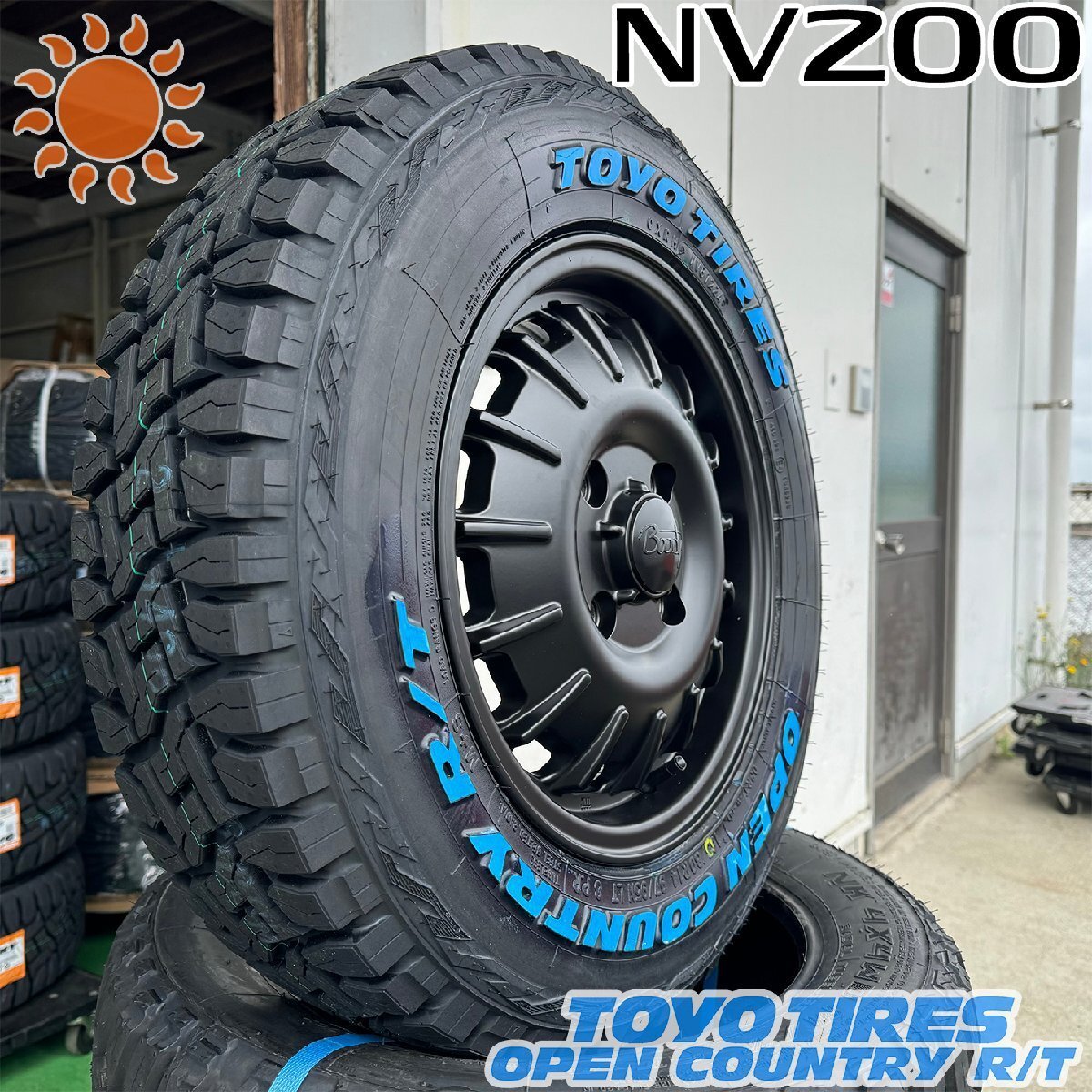 バネット NV200 14インチ タイヤ ホイールセット 4本セット TOYO オープンカントリー RT 165/80R14 ホワイトレター Noel ノエル拍卖