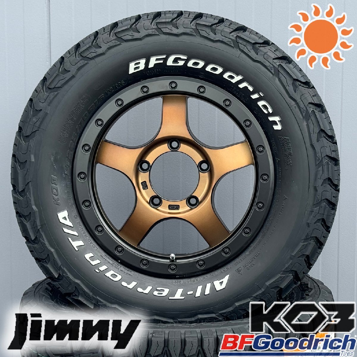 【リフトアップ必須】ジムニー JB64 JB23 タイヤホイールセット 16インチ BF Goodrich AT KO3 215/70R16 225/70R16 225/75R16 BDX05拍卖