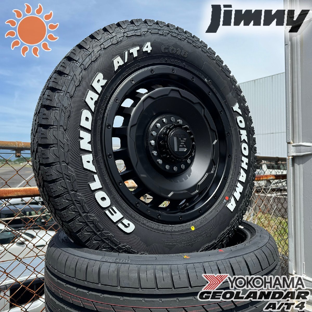 ジムニー タイヤ ホイール 16インチ ヨコハマ ジオランダー AT4 G018 185/85R16 ホワイトレター SwaGGer オールテレーンタイヤ拍卖