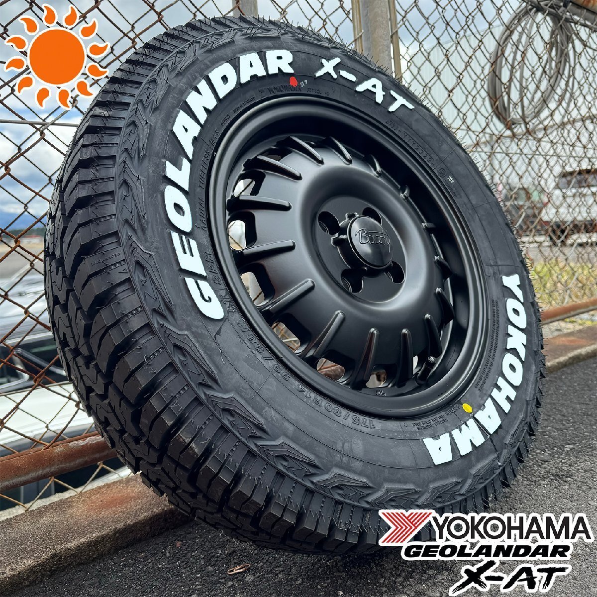 プロボックス PORBOX ADバン 14インチ ヨコハマ ジオランダー X-AT 175/80R14 Bounty Noel ホワイトレター オフロード仕様♪拍卖