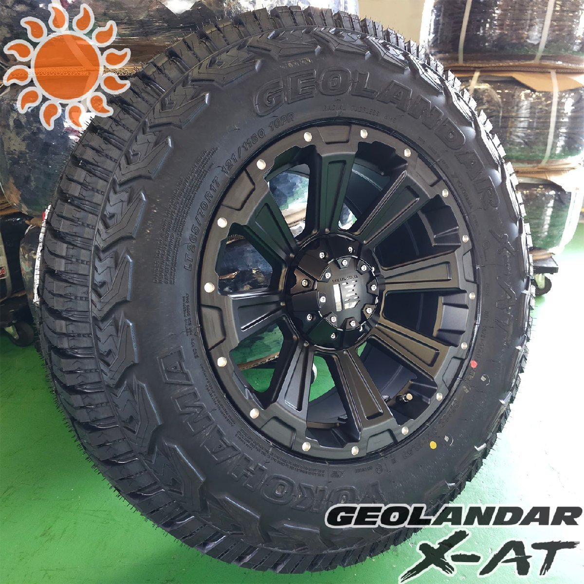 (背面用付き)5本セット ラングラー JL JK 17インチ タイヤホイール YOKOHAMA GEOLANDAR X-AT 265/70R17 285/70R17 DeathRock拍卖