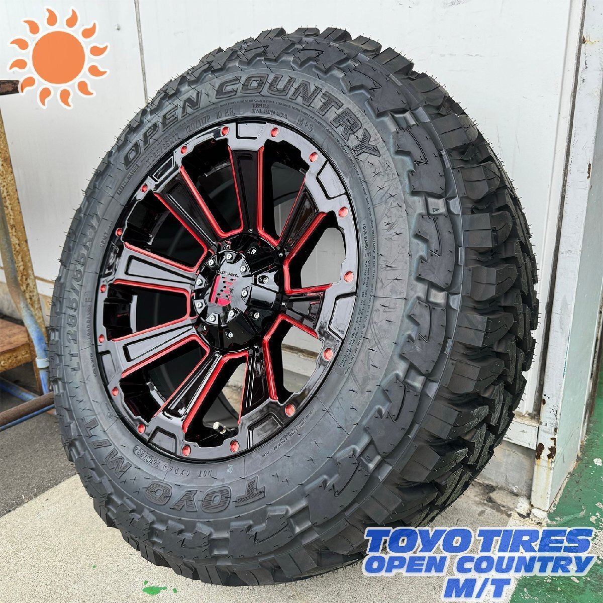 夏タイヤセット 4本組 ハイラックス パジェロ サーフ 17インチ ホイール タイヤセット DeathRock トーヨー オープンカントリーMT 265/65R17拍卖