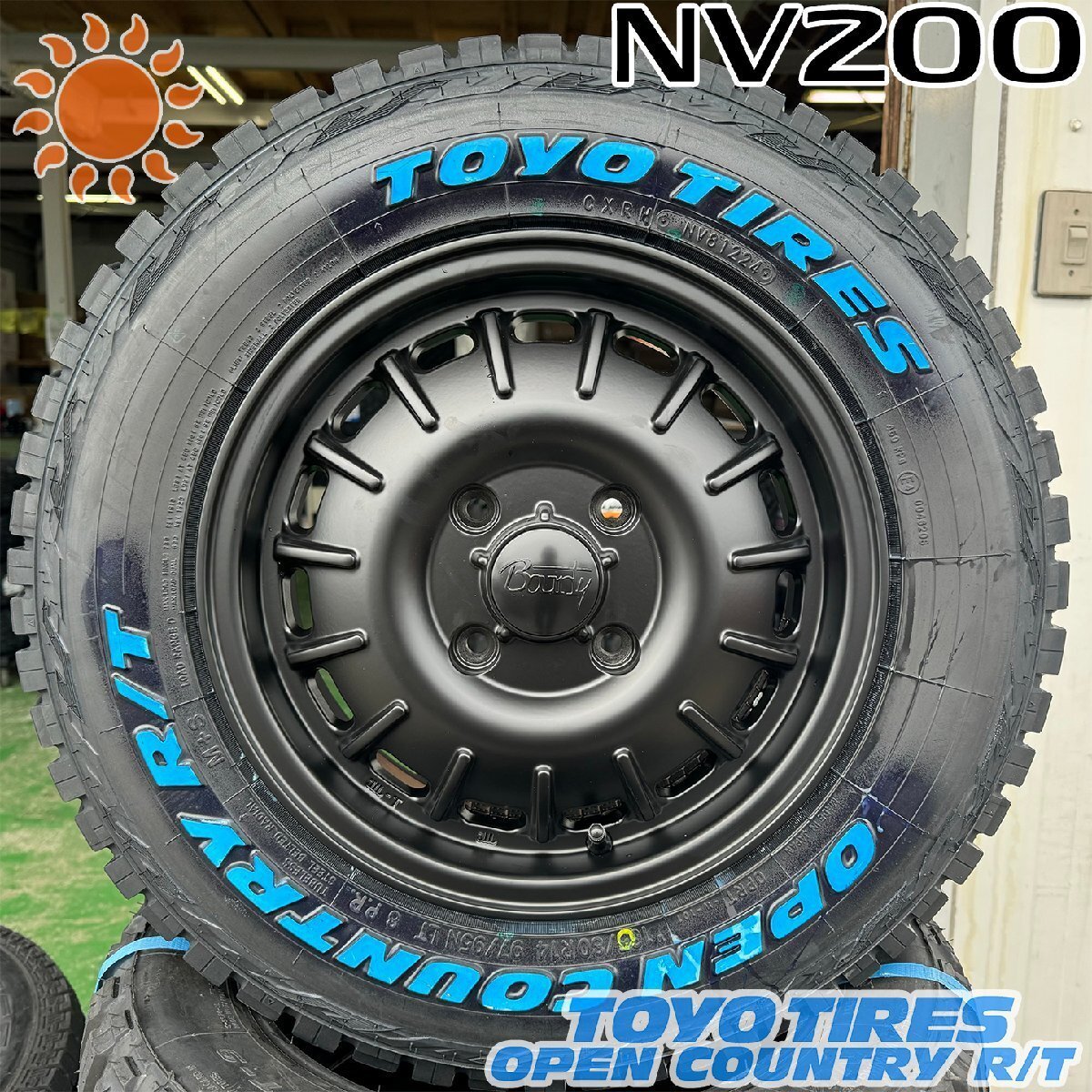 バネット NV200 14インチ タイヤ ホイールセット 4本セット TOYO オープンカントリー RT 165/80R14 ホワイトレター Noel ノエル拍卖