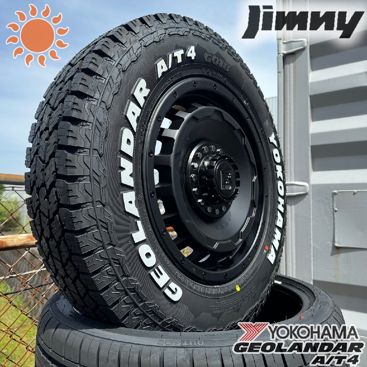 ジムニー JB64 JB23 JA12 JA11 新品 タイヤホイール 4本セット ヨコハマ ジオランダー AT4 185/85R16 ホワイトレター LEXXEL SwaGGer拍卖
