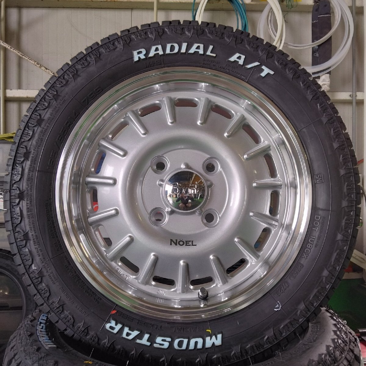 アゲ軽 カスタム 軽トラ 軽バン 要リフトアップ タイヤホイールセット MUDSTAR Radial AT 165/60R15 ホワイトレター 15インチ NOEL拍卖