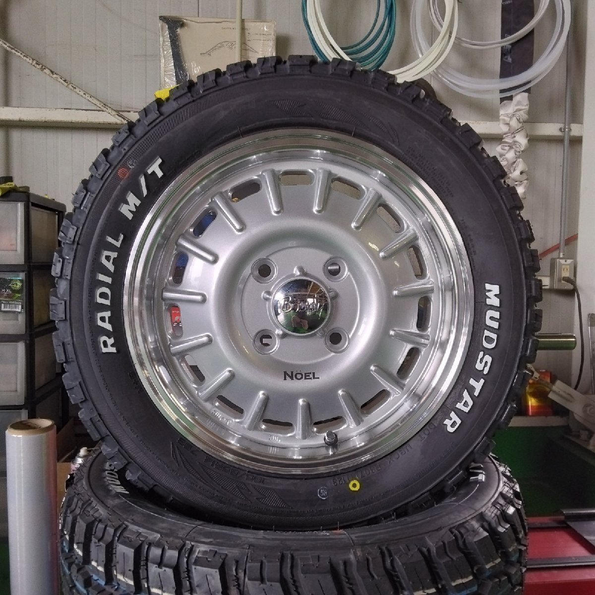 アゲ軽 カスタム 軽トラ 軽バン 要リフトアップ タイヤホイールセット MUDSTAR Radial MT 165/60R15 165/65R15 15インチ Bounty NOEL拍卖