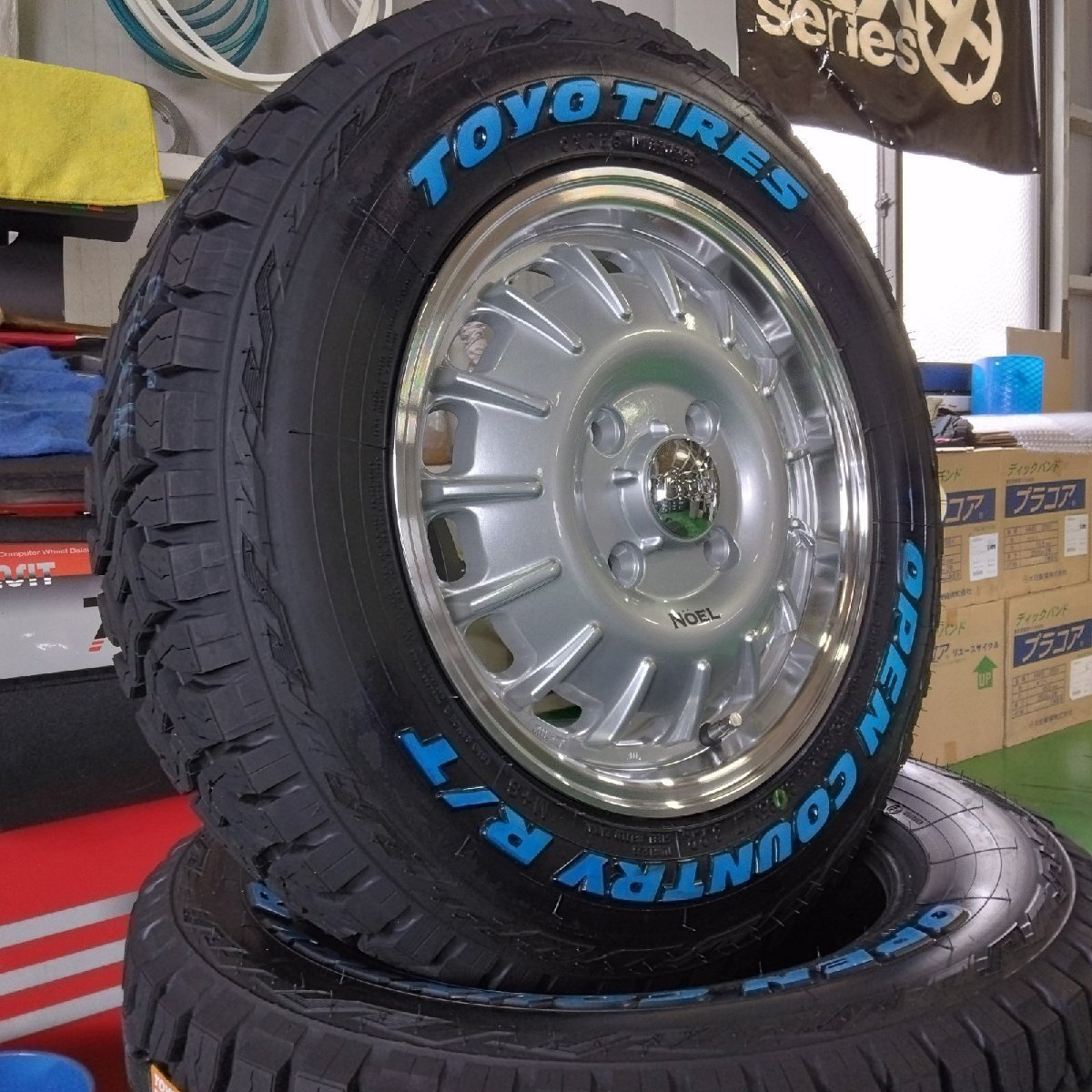 新品 NV200 バネット 車検対応 タイヤホイール 4本セット トーヨー オープンカントリー RT 165/80R14 ホワイトレター NOEL ノエル拍卖