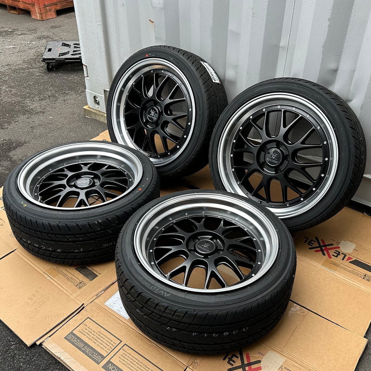 国産タイヤセット アルファード ヴェルファイア 8.5J 9.5J BD00 19インチ タイヤ ホイールセット ヨコハマ AVID アンビガー拍卖