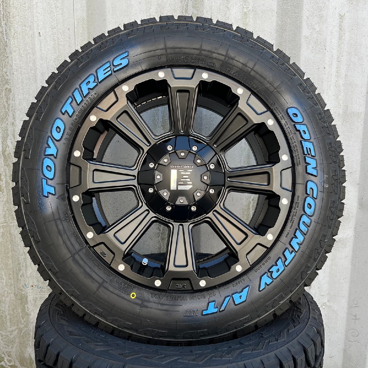 車検対応 ハイエース タイヤホイール トーヨー オープンカントリー AT3 ホワイトレター 215/65R16 16インチ LEXXEL DeathRock デスロック拍卖