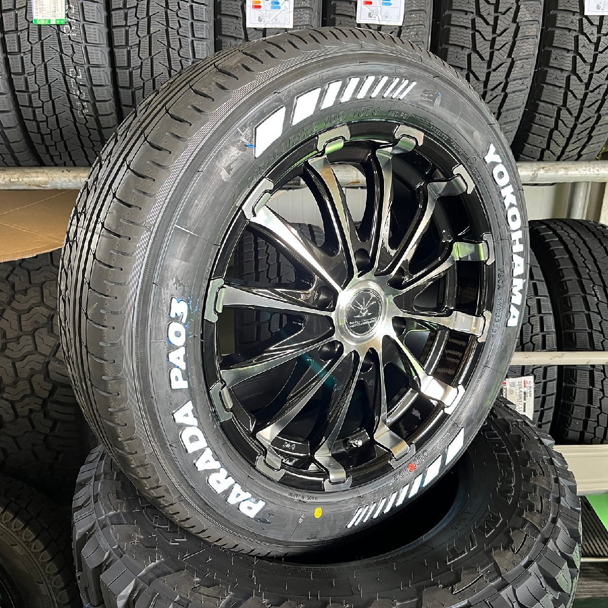 【200系ハイエース専用】車検対応 新品タイヤホイール4本セット PCD139.7/6H 215/60R17 ヨコハマ パラダ 17インチ ホワイトレターBD12拍卖