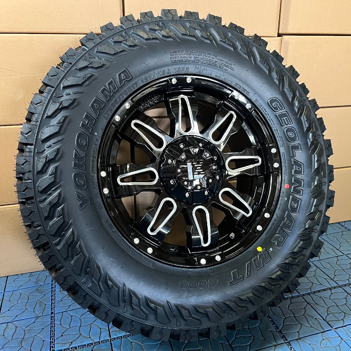 プラド ハイラックス サーフ FJ H3 LEXXEL Balano ヨコハマ ジオランダー MT G003 265/70R17 285/70R17 タイヤホイール17インチ拍卖