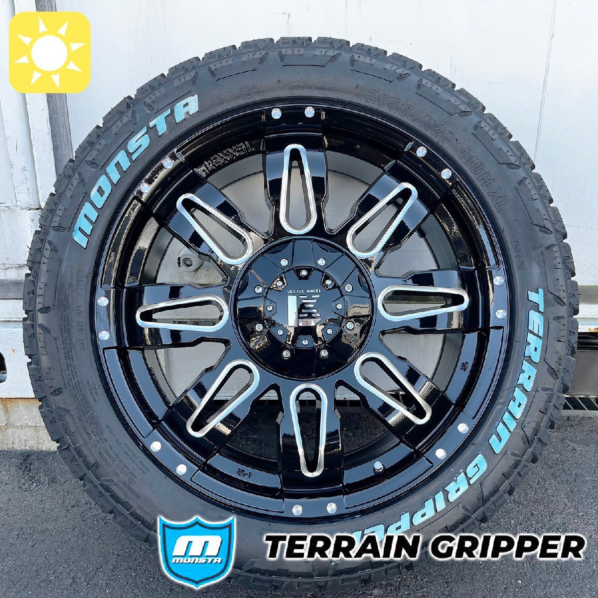 4本 JL JKラングラー 20インチ タイヤホイール MONSTA TERRAIN GRIPPER 275/55R20 120/117Q LT ホワイトレター ルビコン サハラ スポーツ拍卖