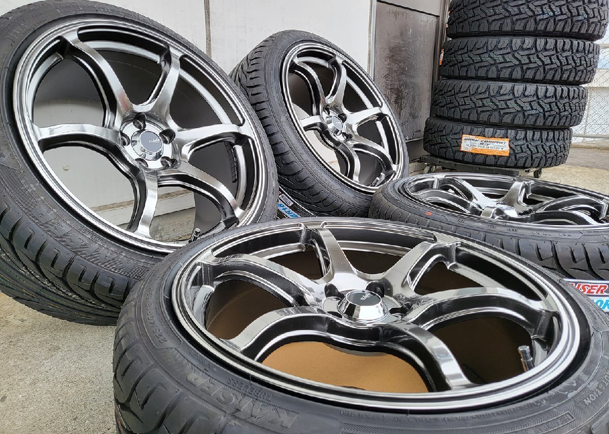新品タイヤホイール4本セット!! KENDA KR20 F 225/40R18 R 235/40R18 トヨタ 86 スバル BRZ 18インチ Acht-6 アハト6拍卖