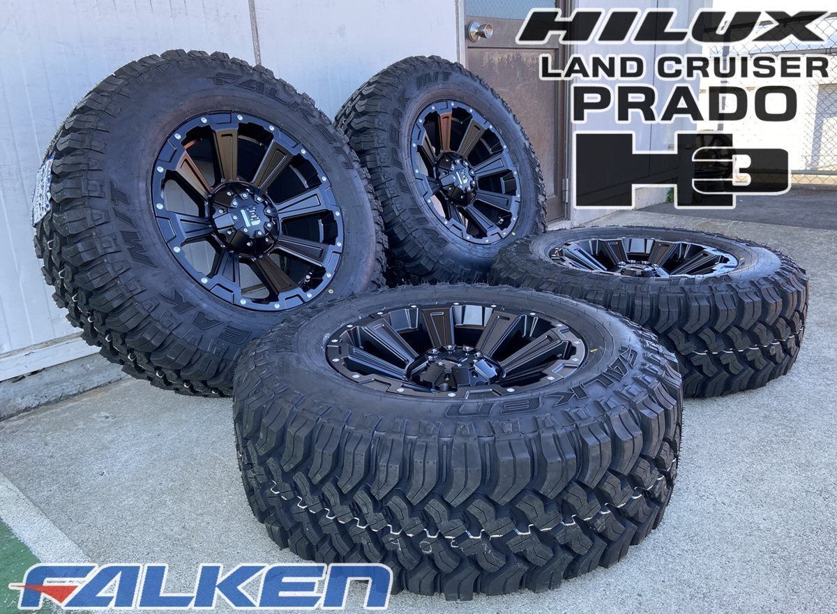120 150 プラド ハイラックス HILUX サーフ FJ サバーバン H3 17インチ DeathRock ファルケン WILDPEAK M/T01 265/70R17拍卖