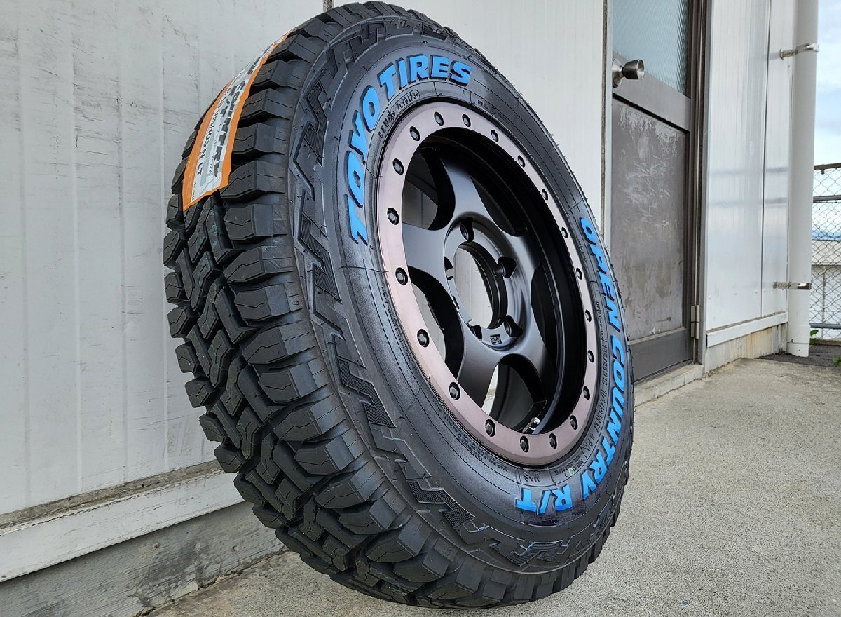 ジムニー【背面用付】 5本セット タイヤホイール TOYO オープンカントリー RT 185/85R16 ホワイトレター 16インチ BDX05拍卖