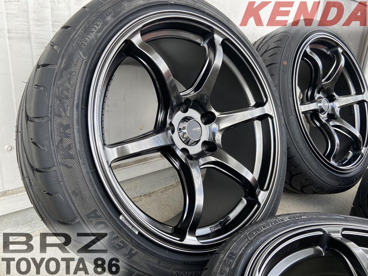 KENDA KR20A F 225/40R18 R 235/40R18 走り屋 86 BRZ 18インチ タイヤホイールセット Acht-6 アハト6拍卖