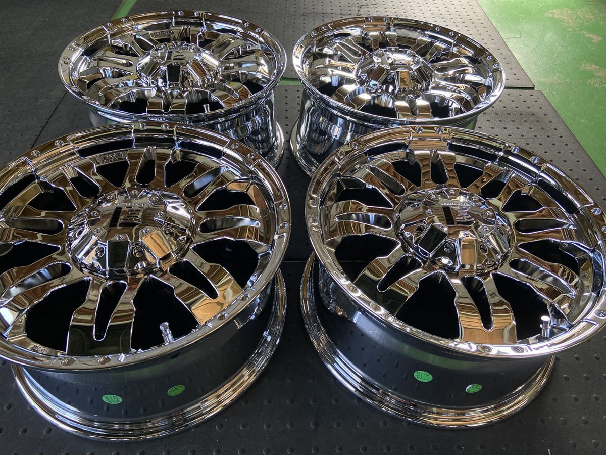 希少カラー LEXXEL Balano ラングラー JK ハリアー RAV4 CX5 CX8 でりかD5 エクストレイル 17インチ クロームメッキ ホイールのみ4本セット拍卖