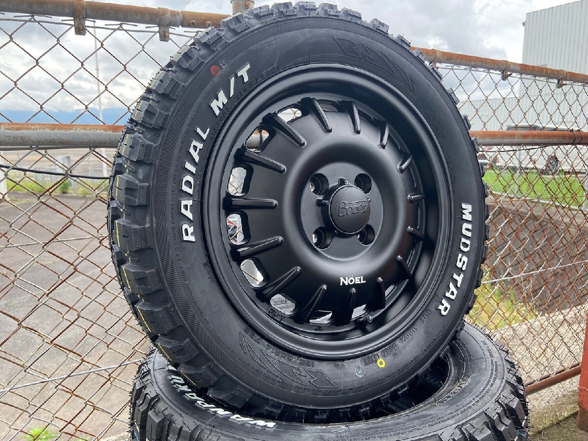 軽トラ 軽バン ハイゼット エヴリィ アトレー MUDSTAR Radial MT 165/65R14 14インチ タイヤホイールセット ホワイトレター拍卖