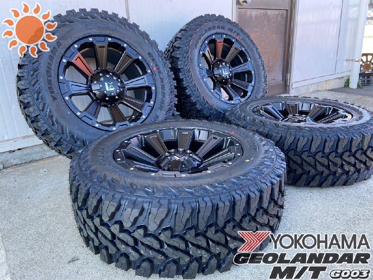 ラングラー(JK,JL)タイヤホイールセット 17インチ 4本セット 1台分 ヨコハマ ジオランダー G003 MT 285/70R17 or 265/70R17 DeathRock拍卖