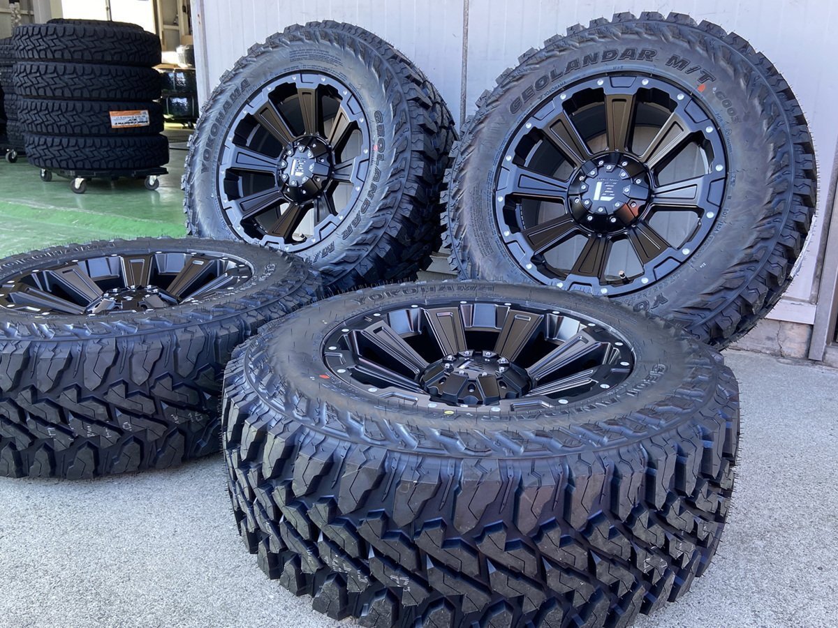 120 150 プラド ハイラックス サーフ FJ H3 LEXXEL DeathRock ヨコハマ ジオランダー MT G003 265/70R17 285/70R17 タイヤホイール17インチ拍卖