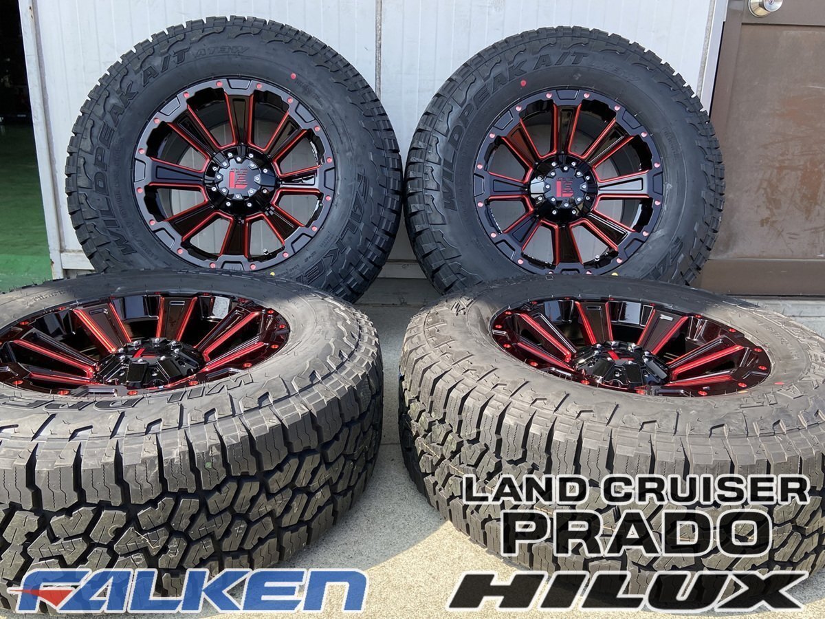 120 150 プラド サーフ ハイラックス FJ タイヤホイール FALKEN WILDPEAK AT3W 265/70R17 新品4本セット 17インチ DeathRock拍卖