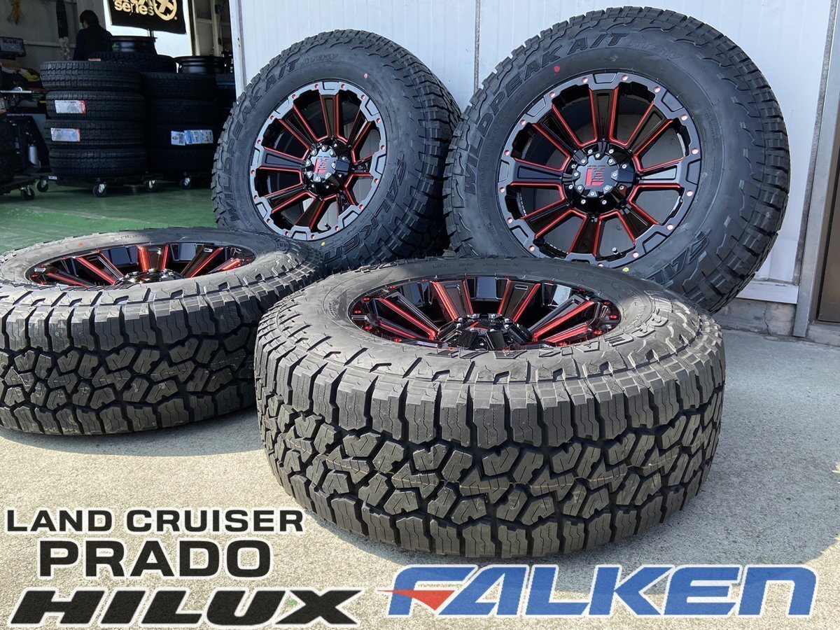 120 150 プラド サーフ ハイラックス FJ タイヤホイール FALKEN WILDPEAK AT3W 265/70R17 新品4本セット 17インチ DeathRock拍卖