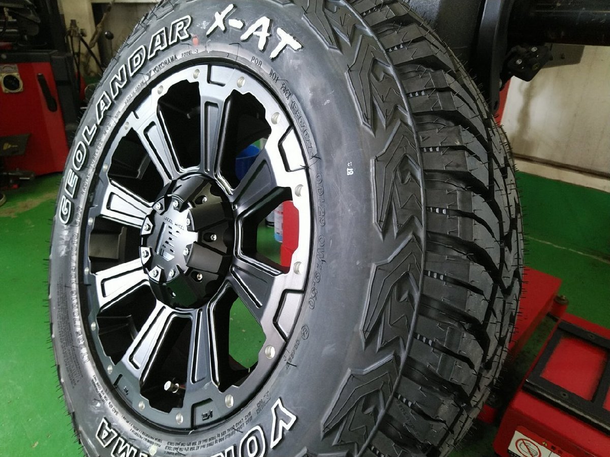 デリカD5 新品 タイヤホイールセット YOKOHAMA GEOLANDAR X-AT 235/70R16 4本セット 16インチ LEXXEL DeathRock拍卖
