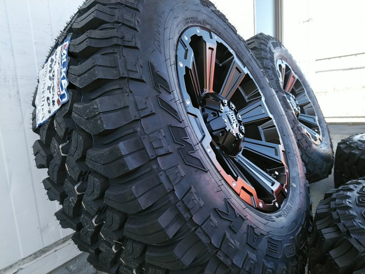 プラド ハイラックス サーフ FJ サバーバン H3 タイヤホイール 新品4本セット ファルケン WILDPEAK M/T01 265/70R17 17インチ DeathRock拍卖