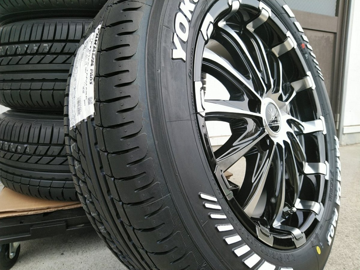 ハイエース200系 タイヤホイール 車検対応 YOKOHAMA パラダ ホワイトレター 215/60R17 17インチ BD12拍卖