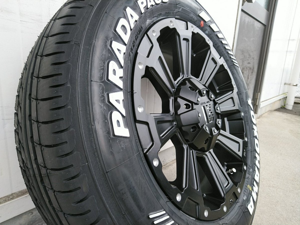 ハイエース200系 HIACE タイヤホイール ヨコハマ パラダ ホワイトレター 215/65R16 車検対応 バン規格適合 16インチ LEXXEL DeathRock拍卖