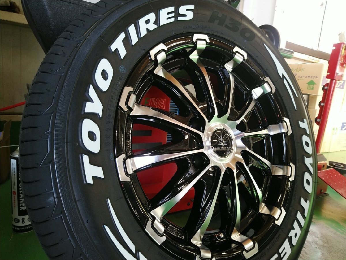 車検対応 トーヨータイヤ H30 215/65R16 ホワイトレター ハイエース200系 タイヤホイール 新品4本セット 16インチ BD12拍卖