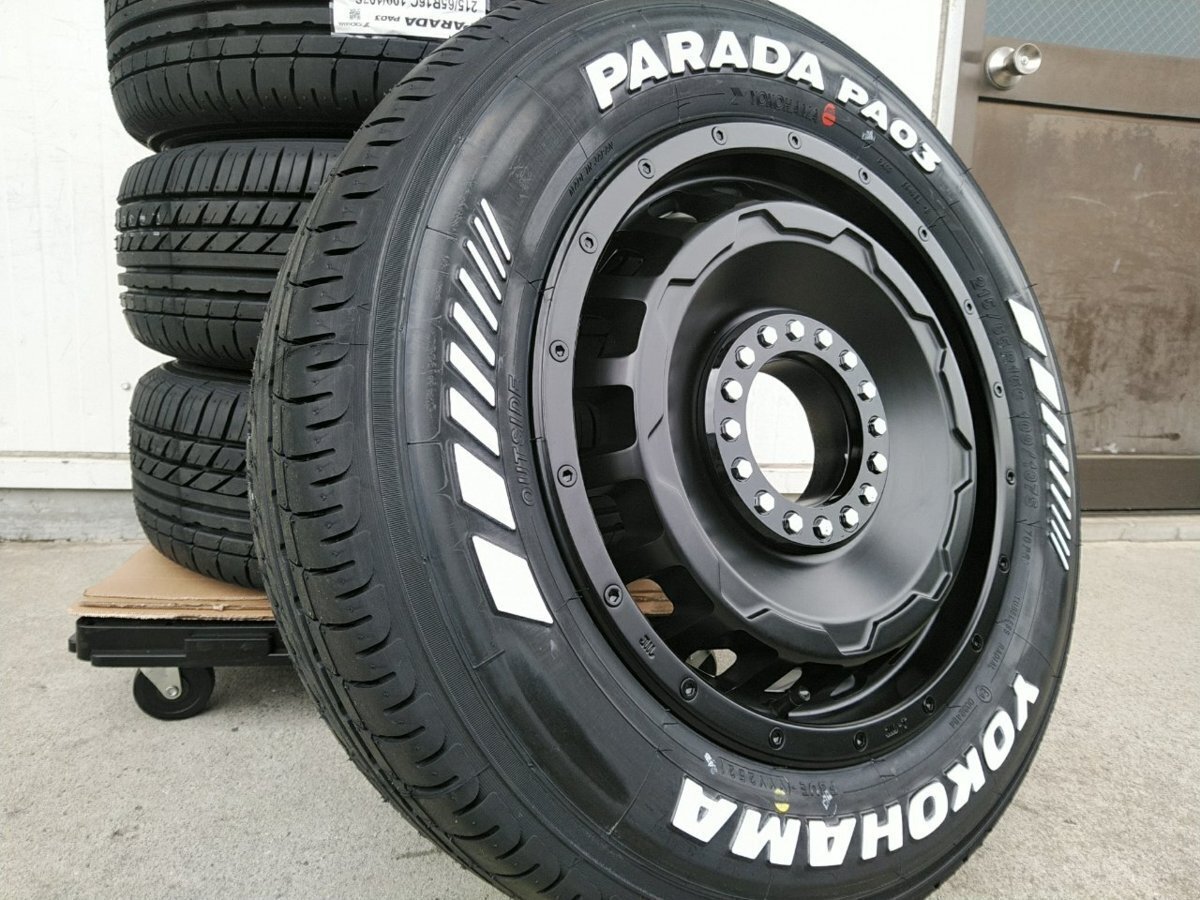 ヨコハマ パラダ ホワイトレター 215/65R16 ハイエース100系 HIACE タイヤホイール 車検対応 バン規格適合 16インチ LEXXEL SwaGGer拍卖