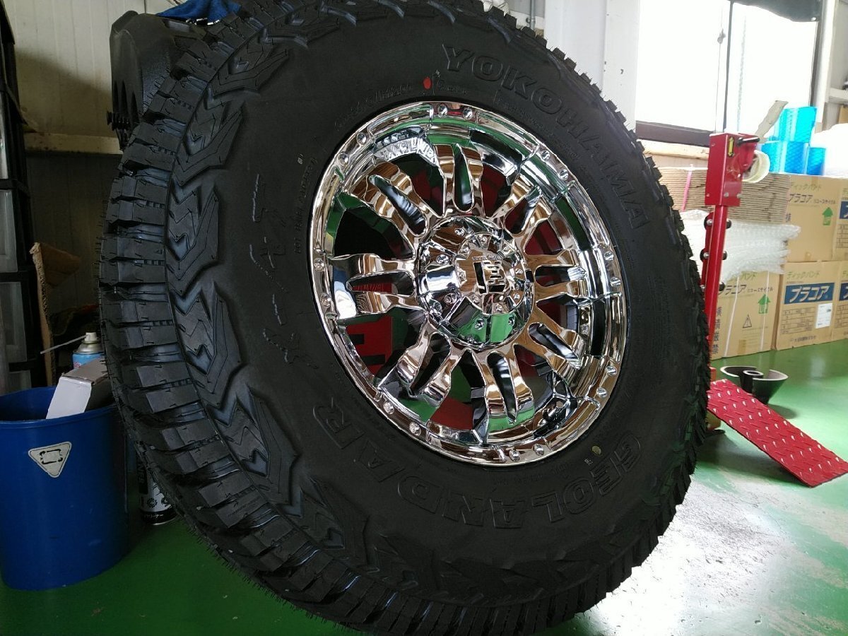 ラングラー Jeep JL JK ヨコハマ ジオランダー X-AT 265/70R17 265/65R17 285/70R17 295/70R17 17インチ Balano メッキ拍卖