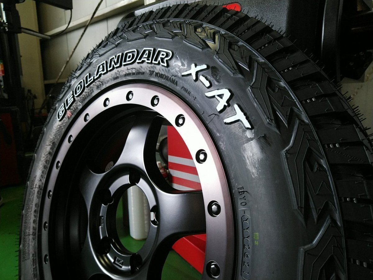 YOKOHAMA GEOLANDAR X-AT 195R16 ホワイトレター ジムニー JB64 JB23 JA12 JA11 タイヤホイールセット 16インチ BDX05拍卖
