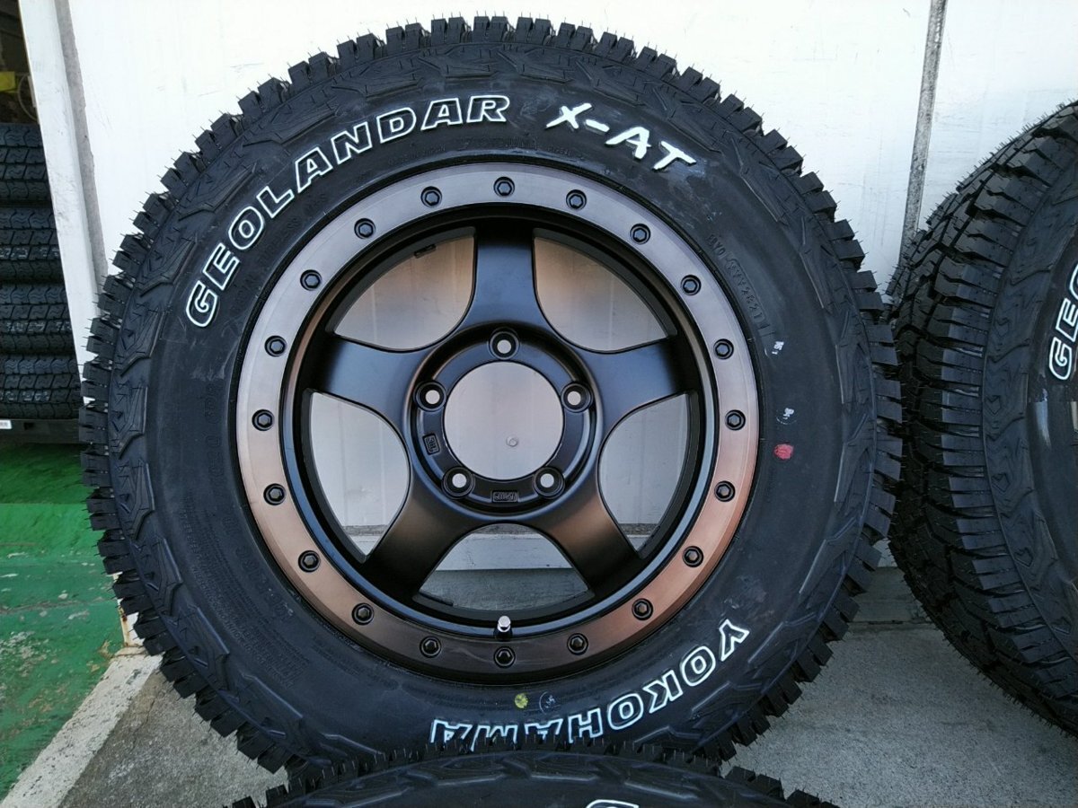 【新品/4本セット】 ジムニー タイヤ ホイールセット ヨコハマ ジオランダー X-AT 195R16 ホワイトレター BDX05 16インチ拍卖