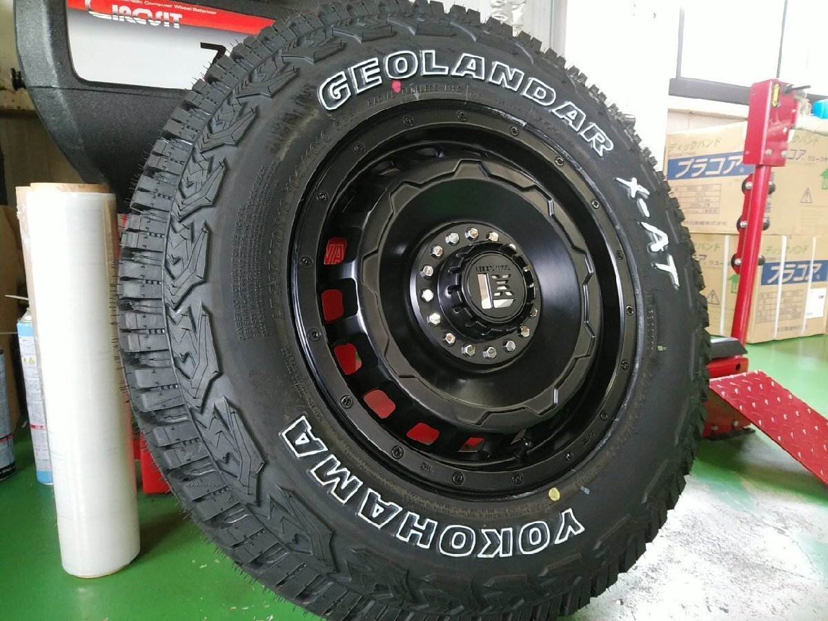 新品 4本 ジムニー シエラ タイヤ ホイール セット ヨコハマ ジオランダーX-AT 235/70R16 ホワイトレター 16インチ LEXXEL SwaGGer拍卖