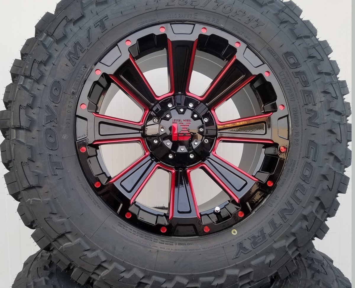 レッド LEXXEL DeathRock サーフ プラド ハイラックス H3 FJ 17インチ トーヨー オープンカントリーMT 265/65R17 265/70R17拍卖