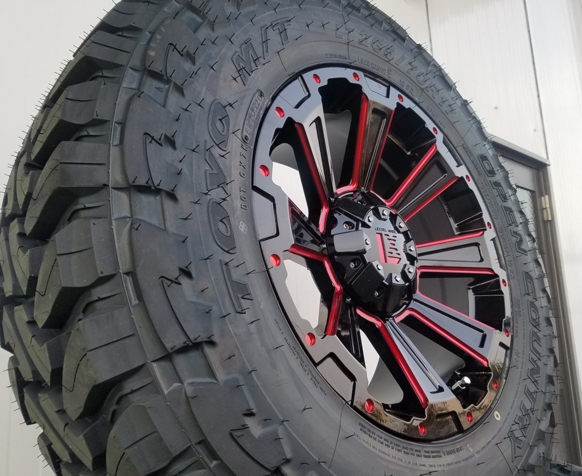 レッド LEXXEL DeathRock サーフ プラド ハイラックス H3 FJ 17インチ トーヨー オープンカントリーMT 265/65R17 265/70R17拍卖