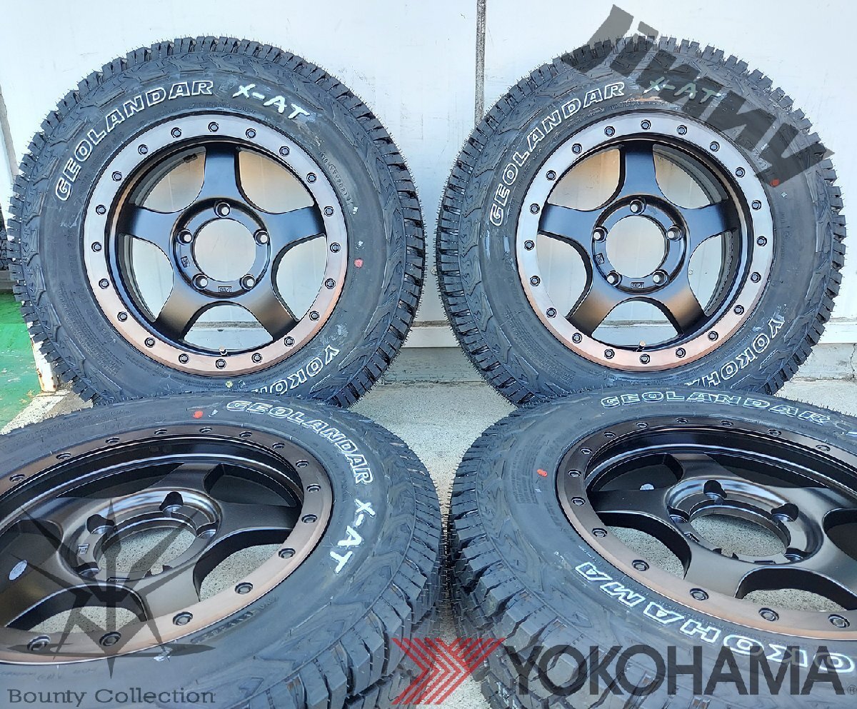 JB64 JB23 ジムニー 人気 タイヤホイール ヨコハマ ジオランダー X-AT G016 ホワイトレター 195R16 16インチ BDX05拍卖