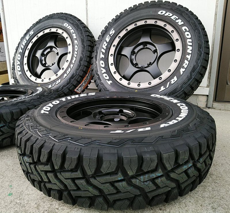 背面用付 5本セット ジムニー タイヤホイール TOYO オープンカントリー RT 185/85R16 ホワイトレター 16インチ BDX05拍卖